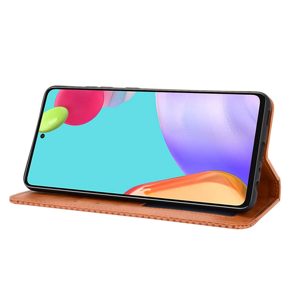 Retro Style Wallet Stand Auto-absorbed Leather Phone Case for Samsung Galaxy A52 4G/5G / A52s 5G