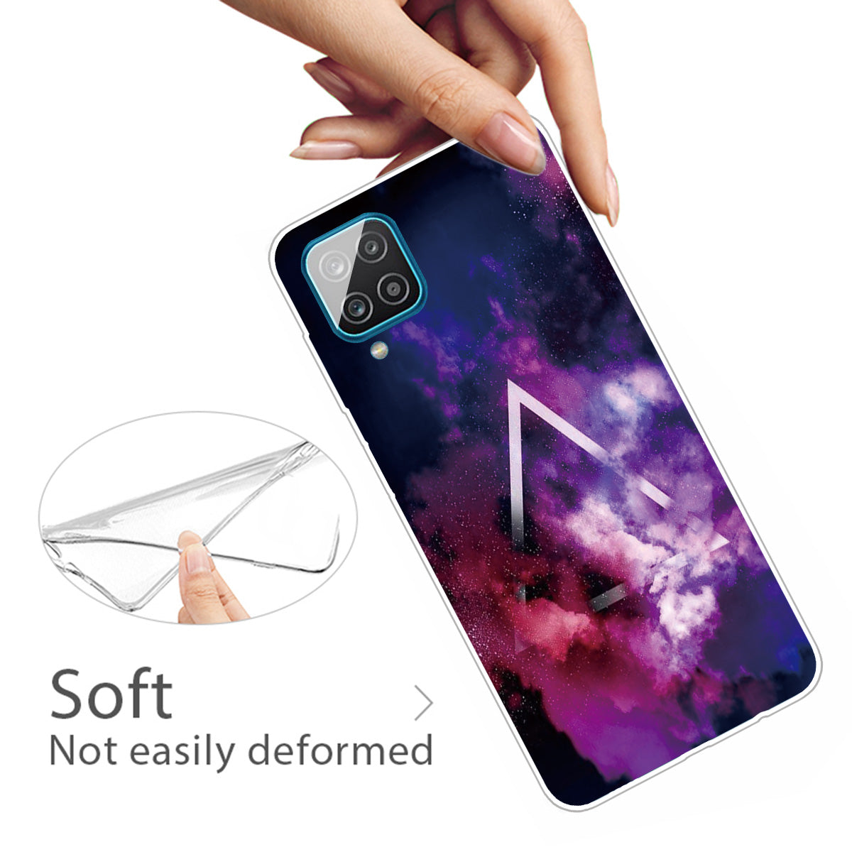 For Samsung Galaxy A12 Phone Case Pattern Printing Flexible Non-slip Protective Phone Cover