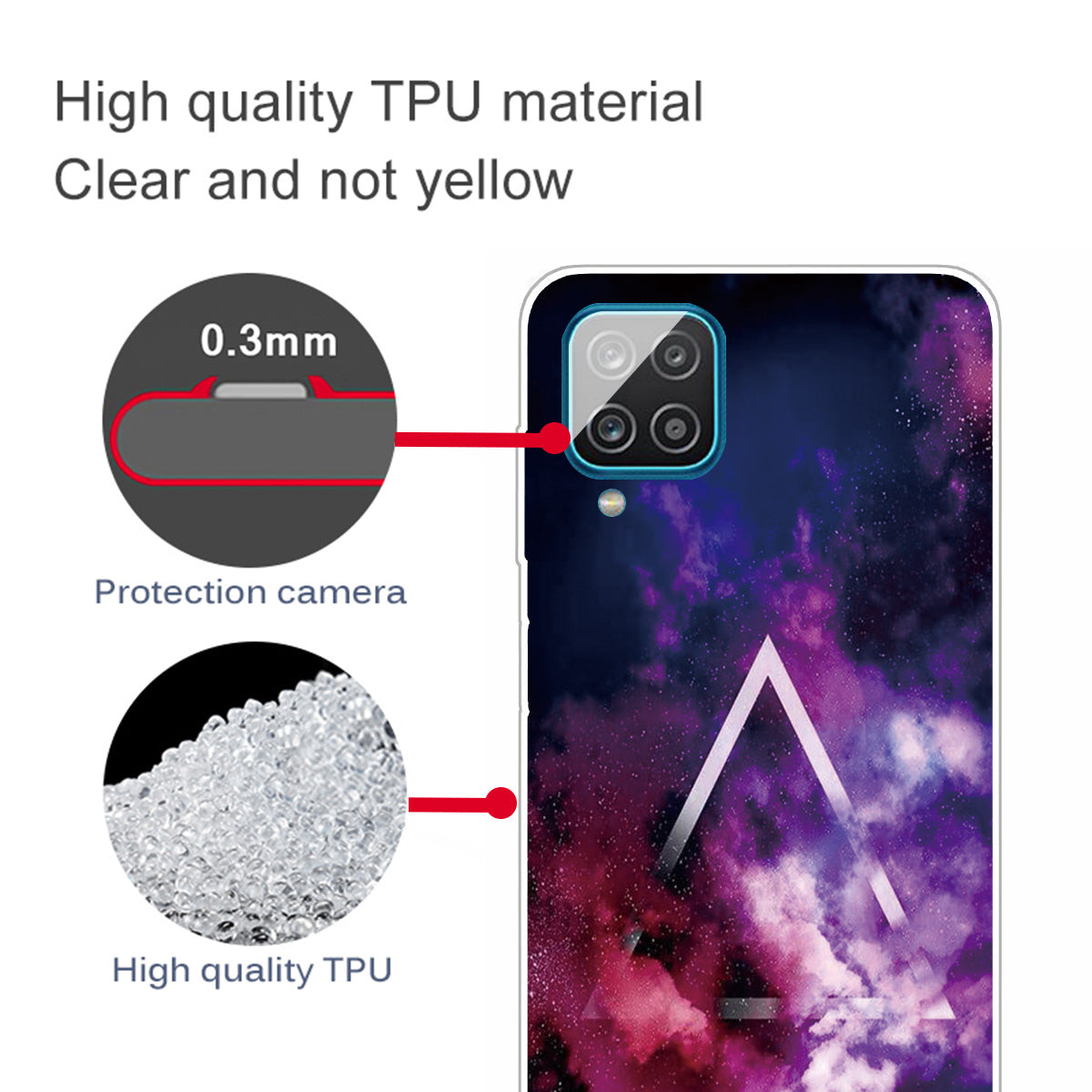 For Samsung Galaxy A12 Phone Case Pattern Printing Flexible Non-slip Protective Phone Cover