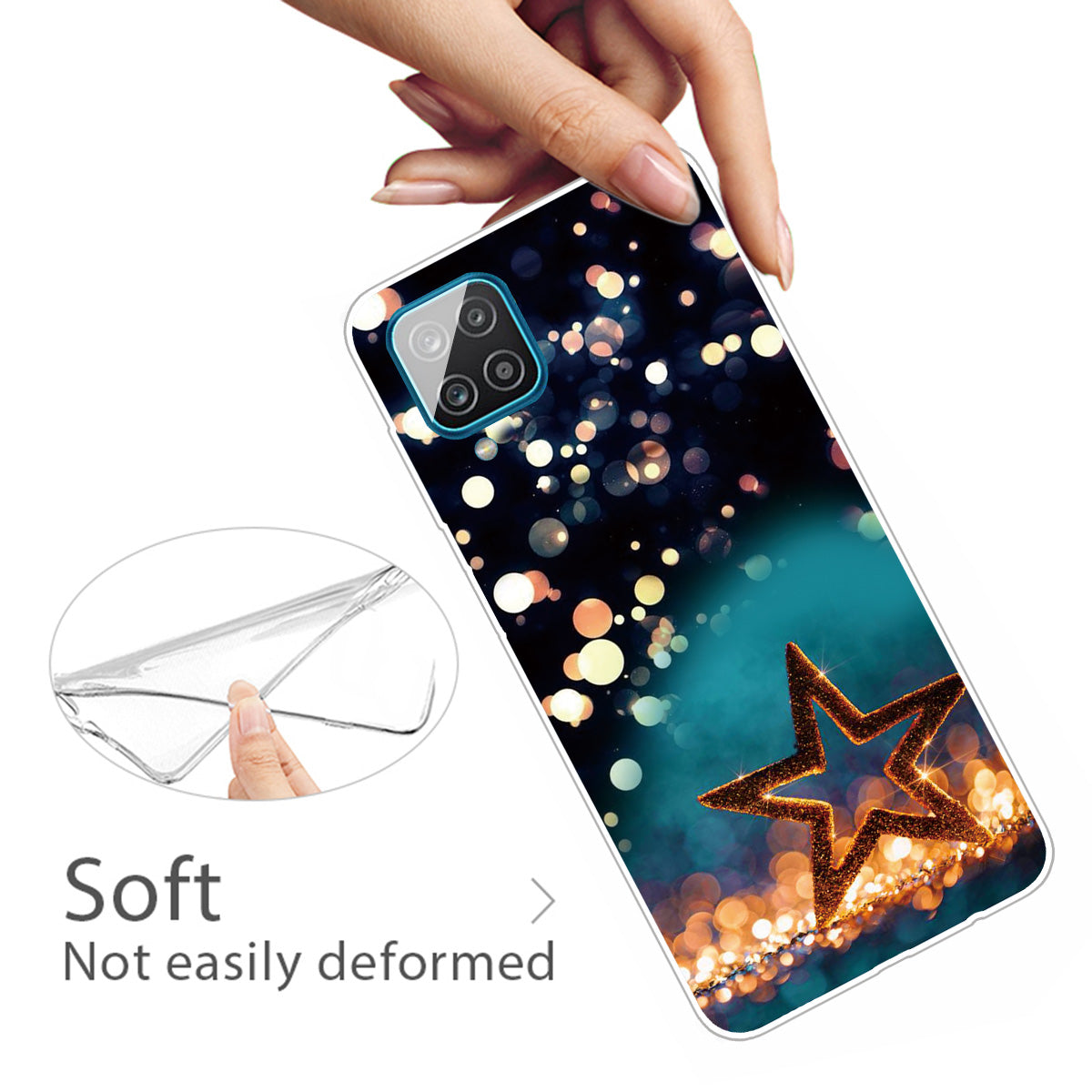 For Samsung Galaxy A12 Phone Case Pattern Printing Flexible Non-slip Protective Phone Cover
