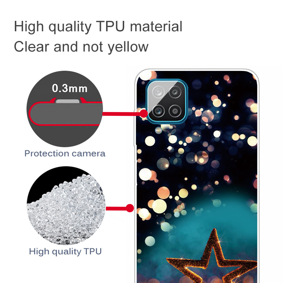 For Samsung Galaxy A12 Phone Case Pattern Printing Flexible Non-slip Protective Phone Cover