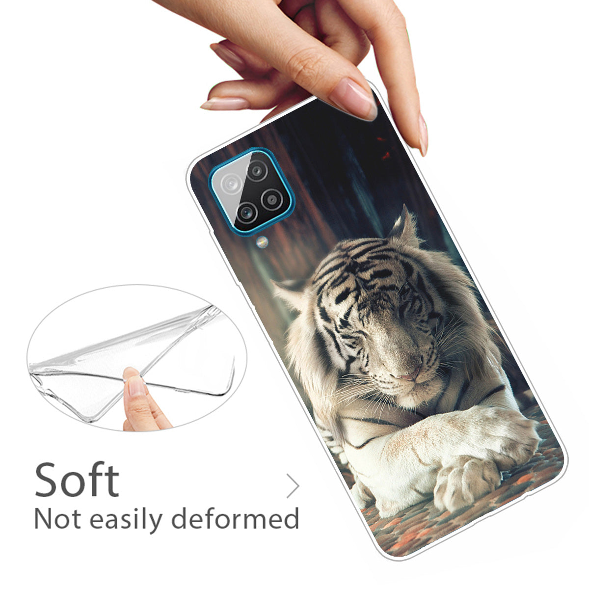 For Samsung Galaxy A12 Phone Case Pattern Printing Flexible Non-slip Protective Phone Cover