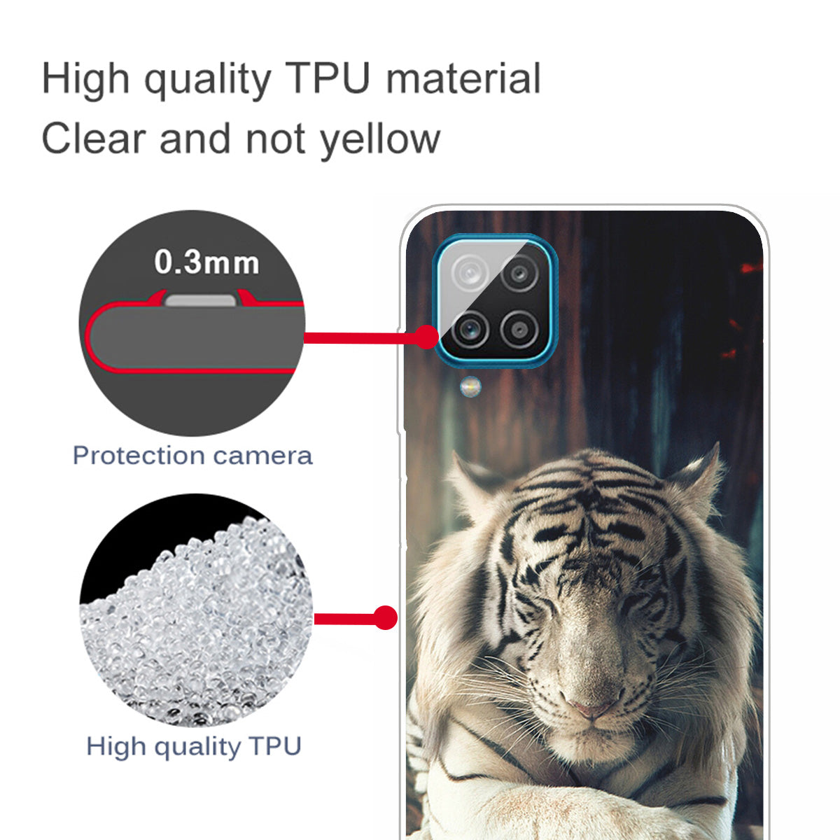 For Samsung Galaxy A12 Phone Case Pattern Printing Flexible Non-slip Protective Phone Cover