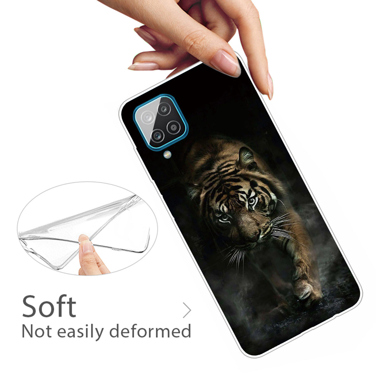 For Samsung Galaxy A12 Phone Case Pattern Printing Flexible Non-slip Protective Phone Cover