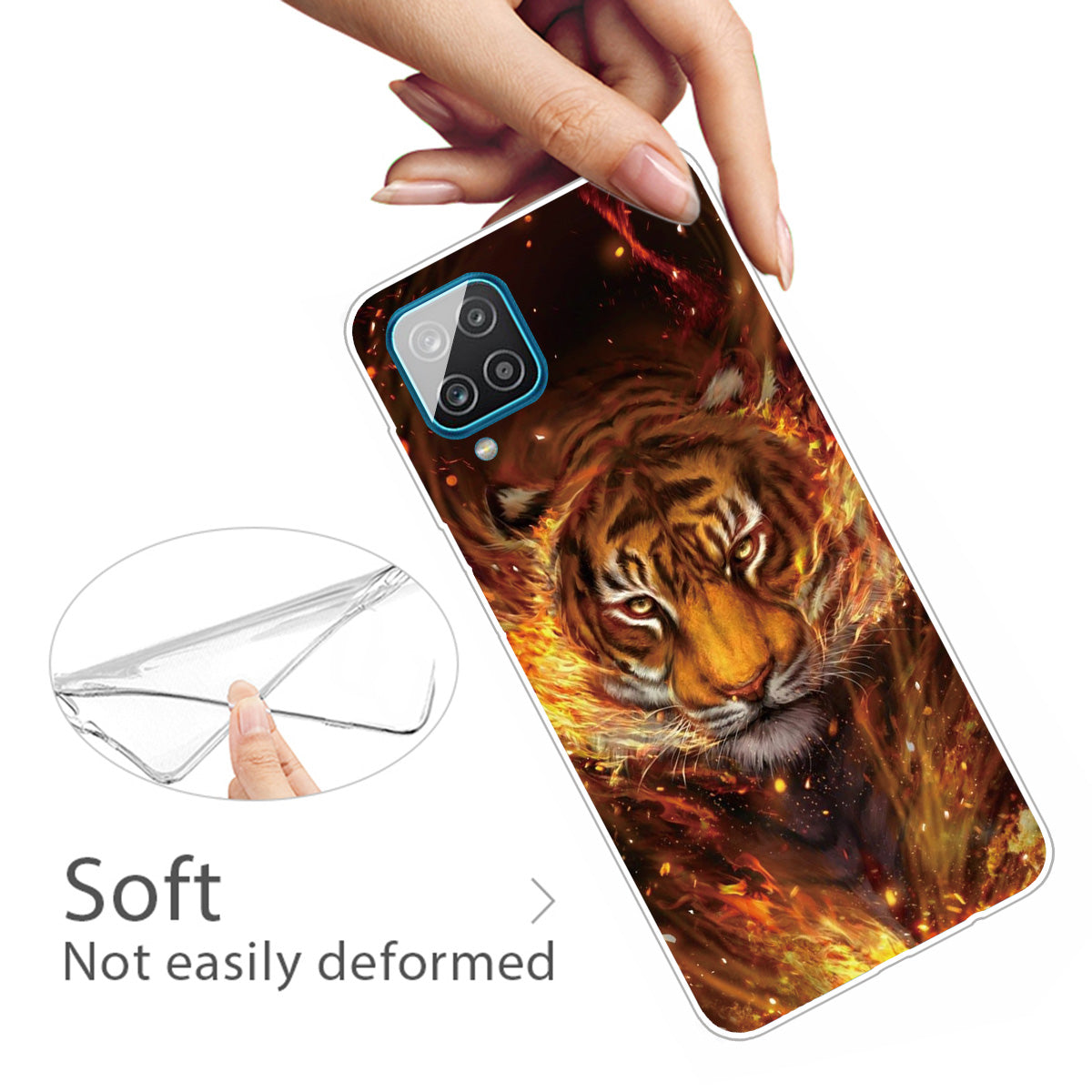 For Samsung Galaxy A12 Phone Case Pattern Printing Flexible Non-slip Protective Phone Cover