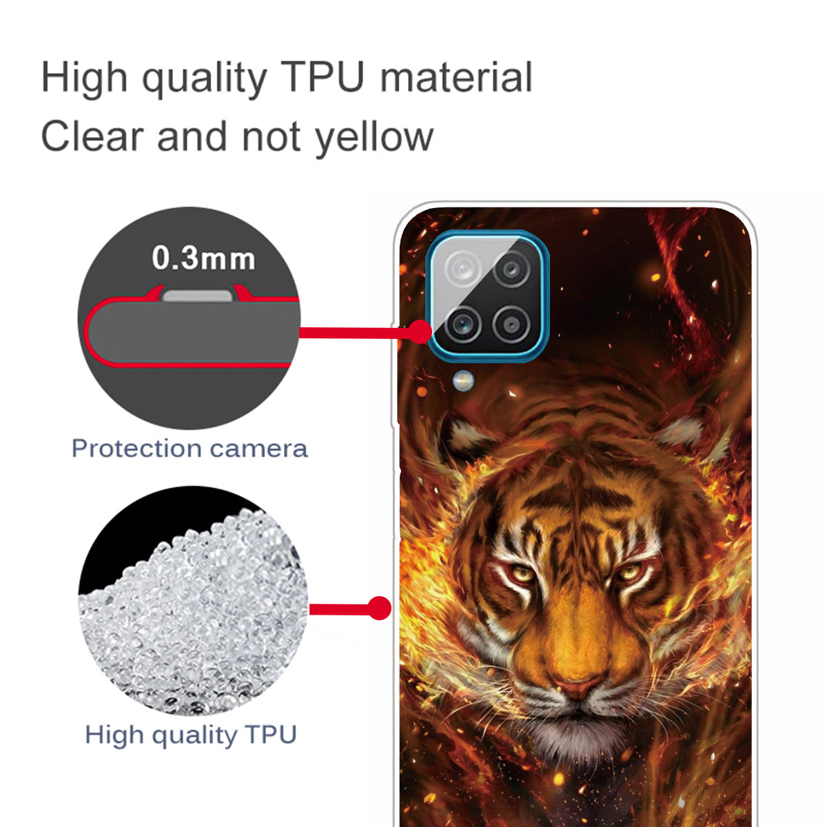 For Samsung Galaxy A12 Phone Case Pattern Printing Flexible Non-slip Protective Phone Cover
