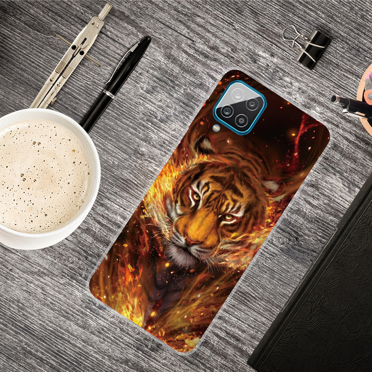 For Samsung Galaxy A12 Phone Case Pattern Printing Flexible Non-slip Protective Phone Cover