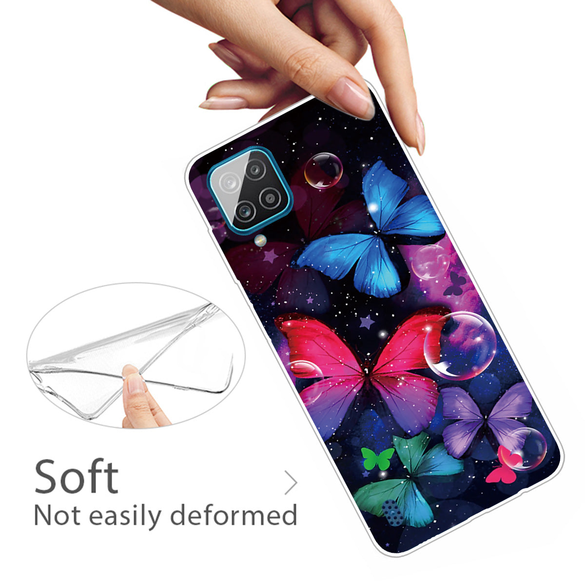 For Samsung Galaxy A12 Phone Case Pattern Printing Flexible Non-slip Protective Phone Cover