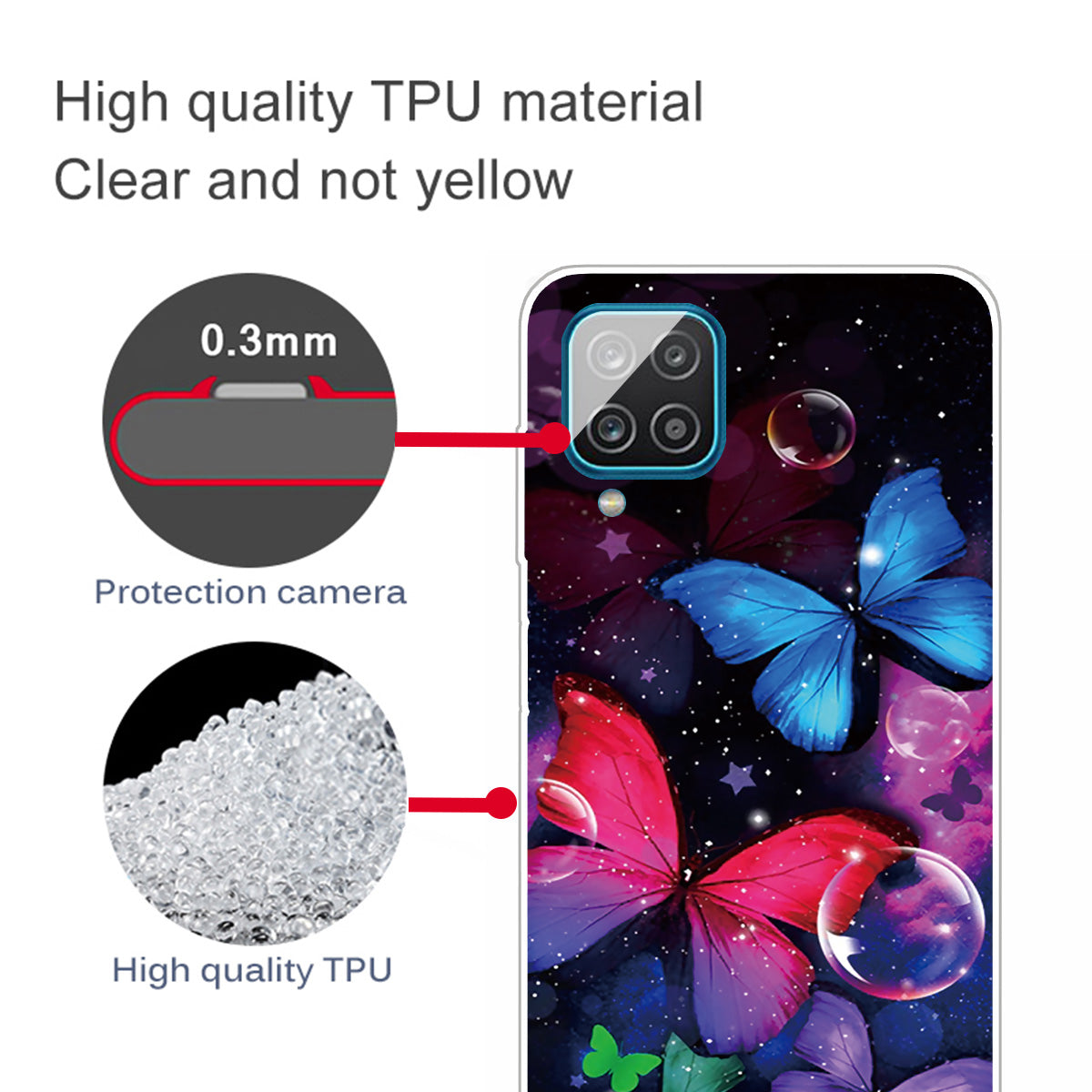 For Samsung Galaxy A12 Phone Case Pattern Printing Flexible Non-slip Protective Phone Cover