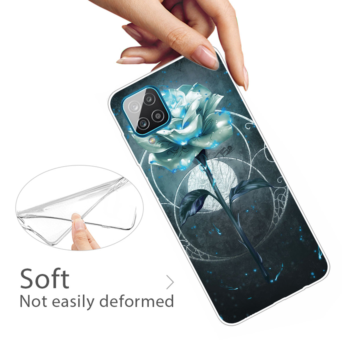 For Samsung Galaxy A12 Phone Case Pattern Printing Flexible Non-slip Protective Phone Cover