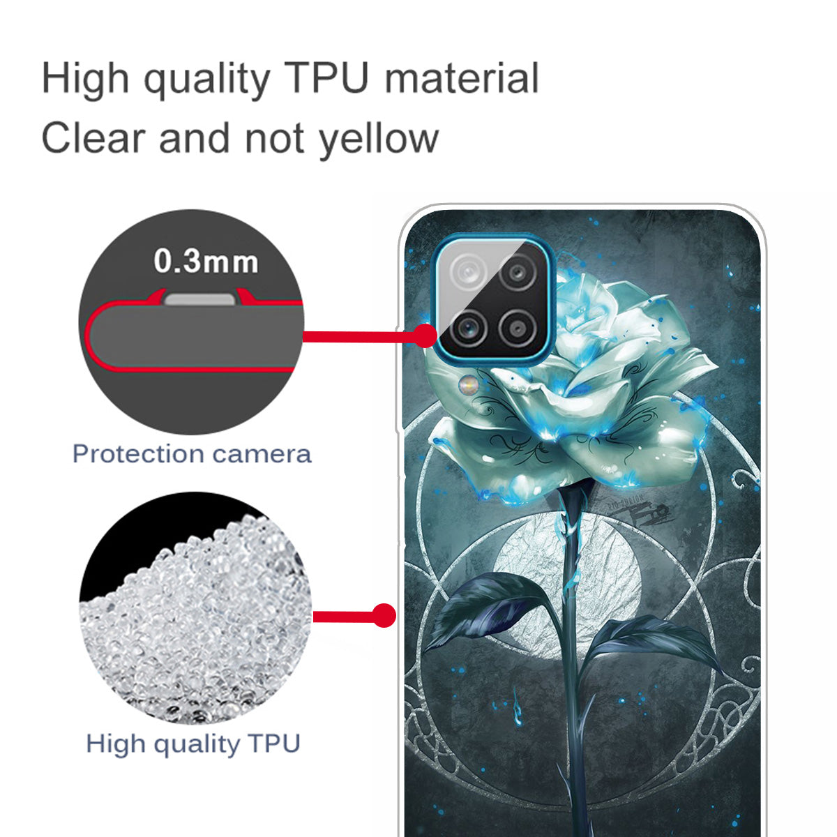 For Samsung Galaxy A12 Phone Case Pattern Printing Flexible Non-slip Protective Phone Cover