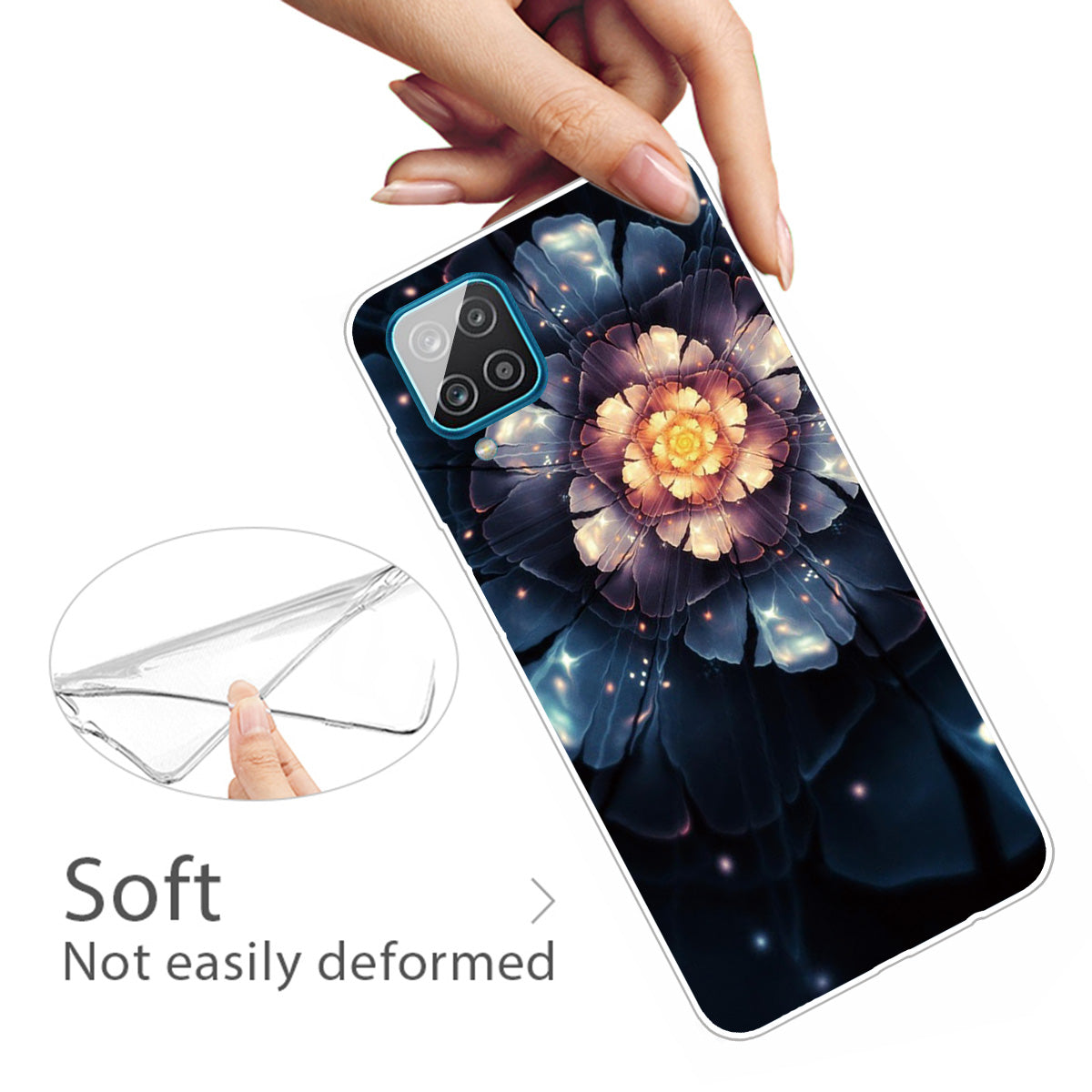 For Samsung Galaxy A12 Phone Case Pattern Printing Flexible Non-slip Protective Phone Cover