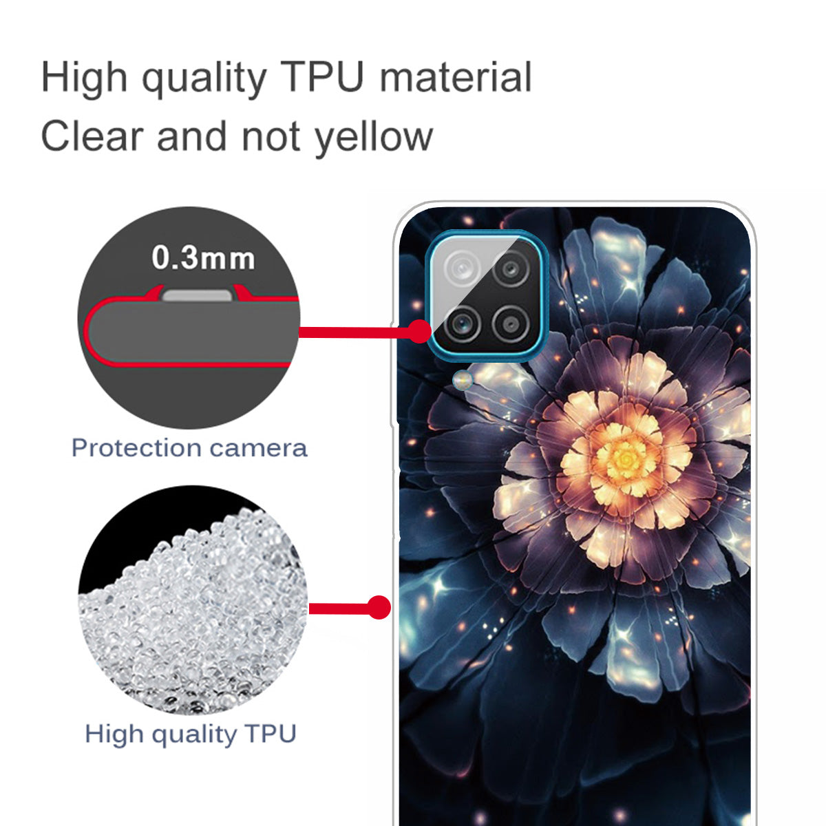 For Samsung Galaxy A12 Phone Case Pattern Printing Flexible Non-slip Protective Phone Cover