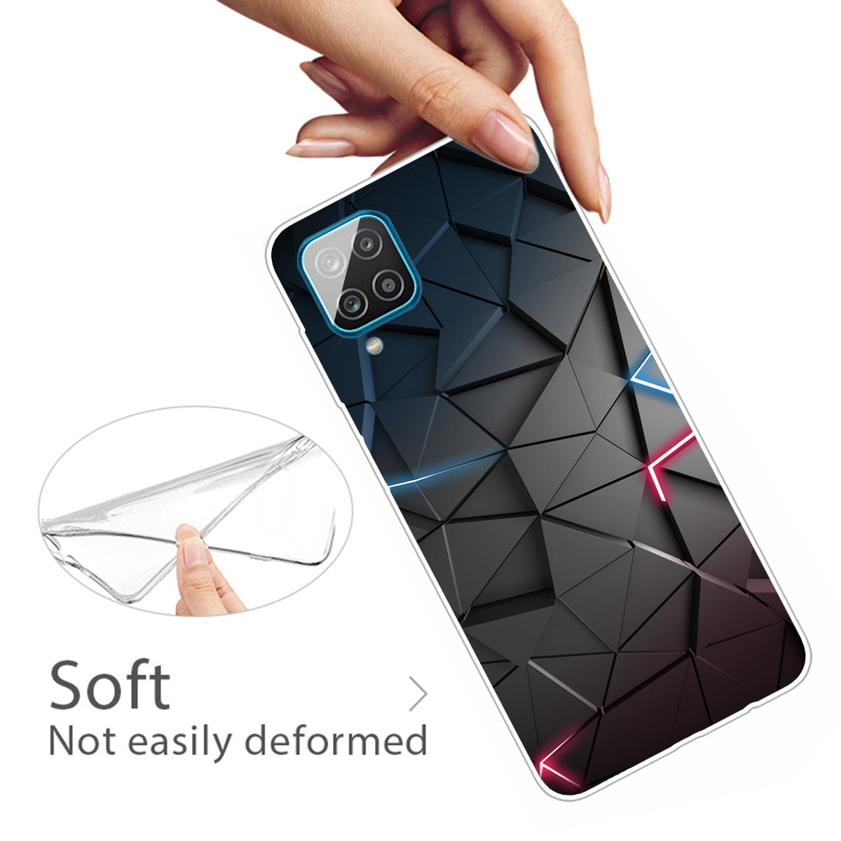 For Samsung Galaxy A12 Phone Case Pattern Printing Flexible Non-slip Protective Phone Cover