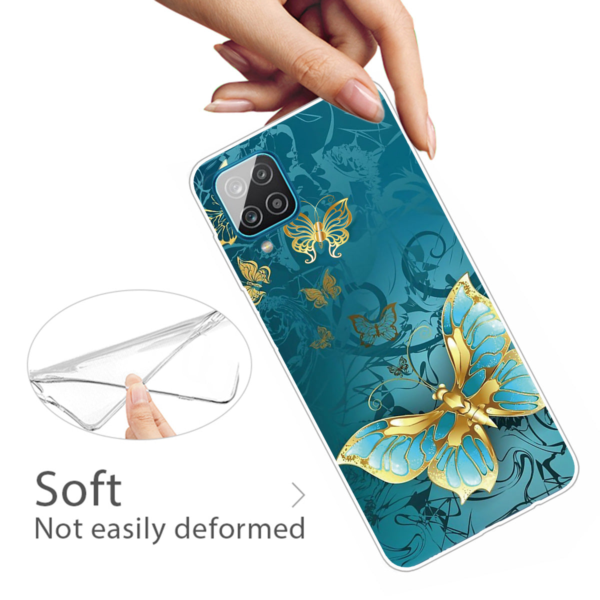 For Samsung Galaxy A12 Phone Case Pattern Printing Flexible Non-slip Protective Phone Cover
