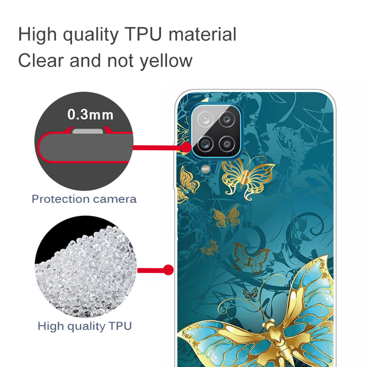 For Samsung Galaxy A12 Phone Case Pattern Printing Flexible Non-slip Protective Phone Cover