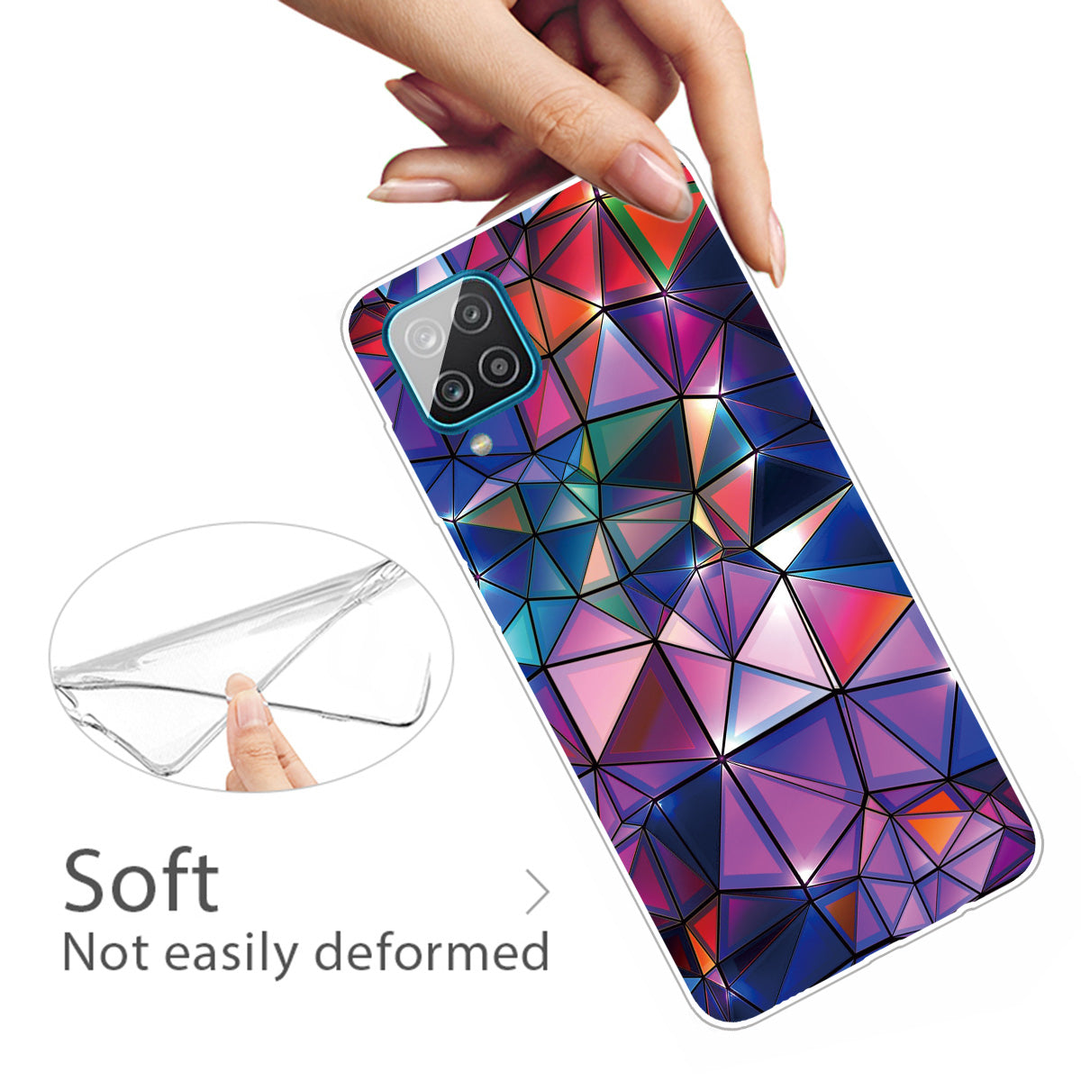 For Samsung Galaxy A12 Phone Case Pattern Printing Flexible Non-slip Protective Phone Cover