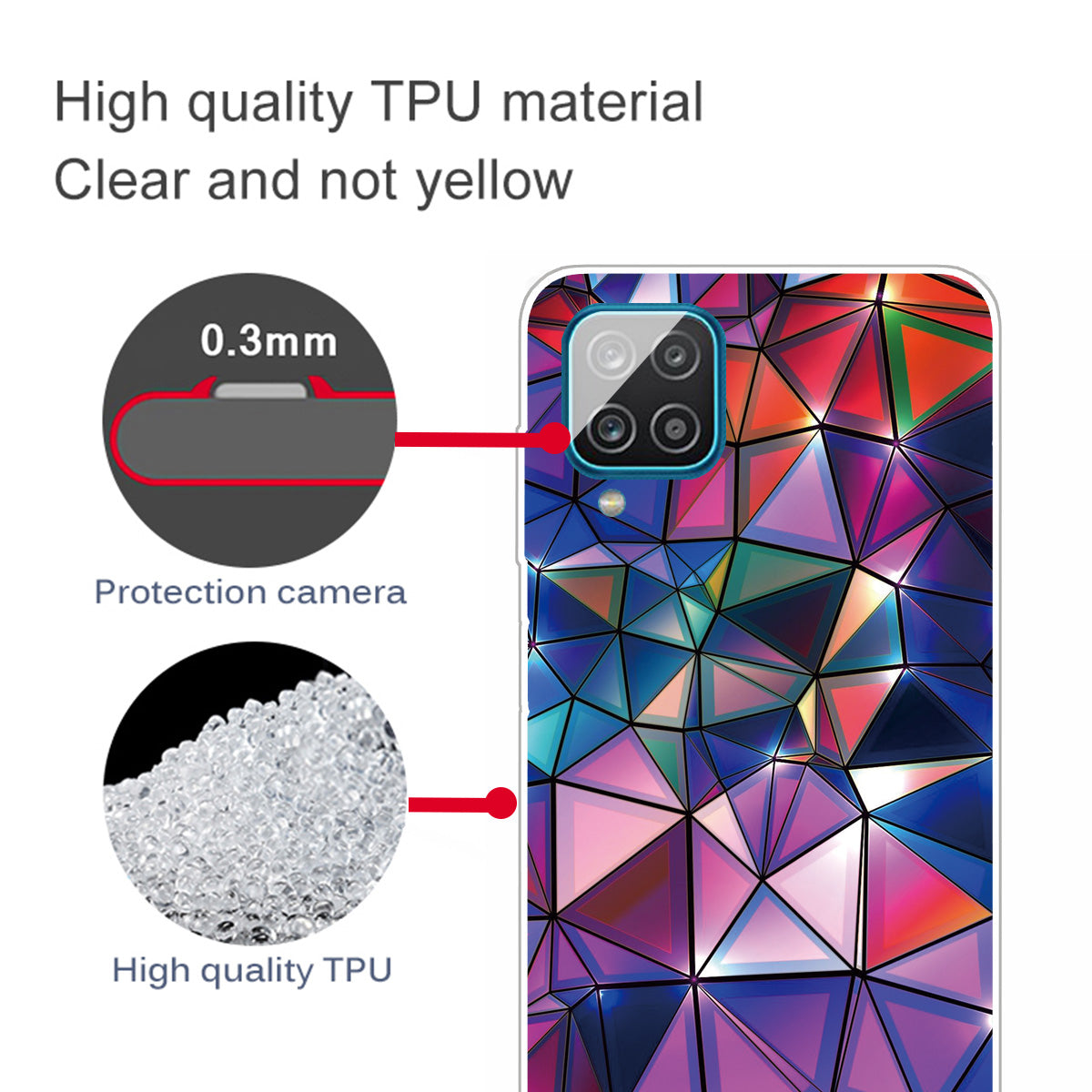 For Samsung Galaxy A12 Phone Case Pattern Printing Flexible Non-slip Protective Phone Cover
