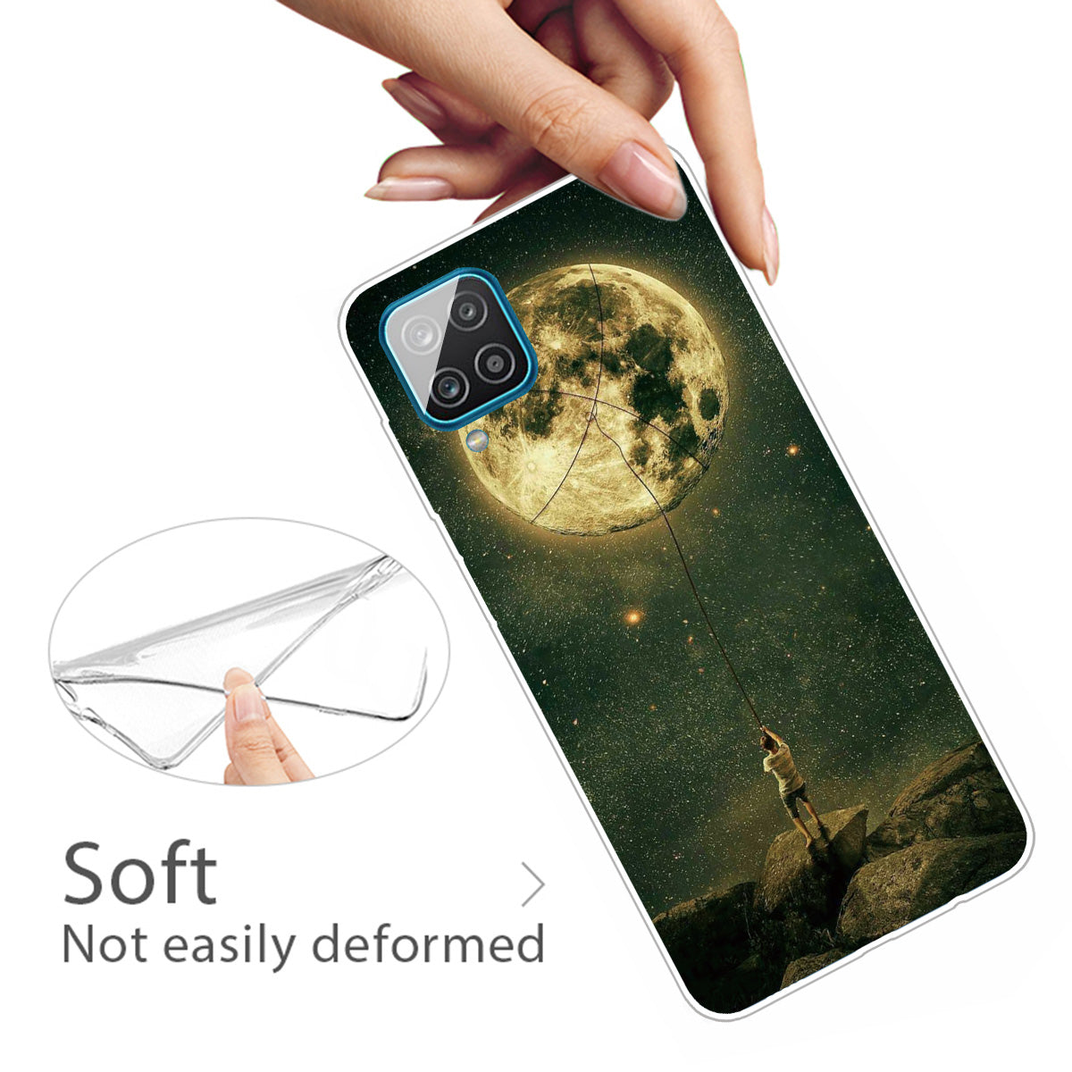 For Samsung Galaxy A12 Phone Case Pattern Printing Flexible Non-slip Protective Phone Cover