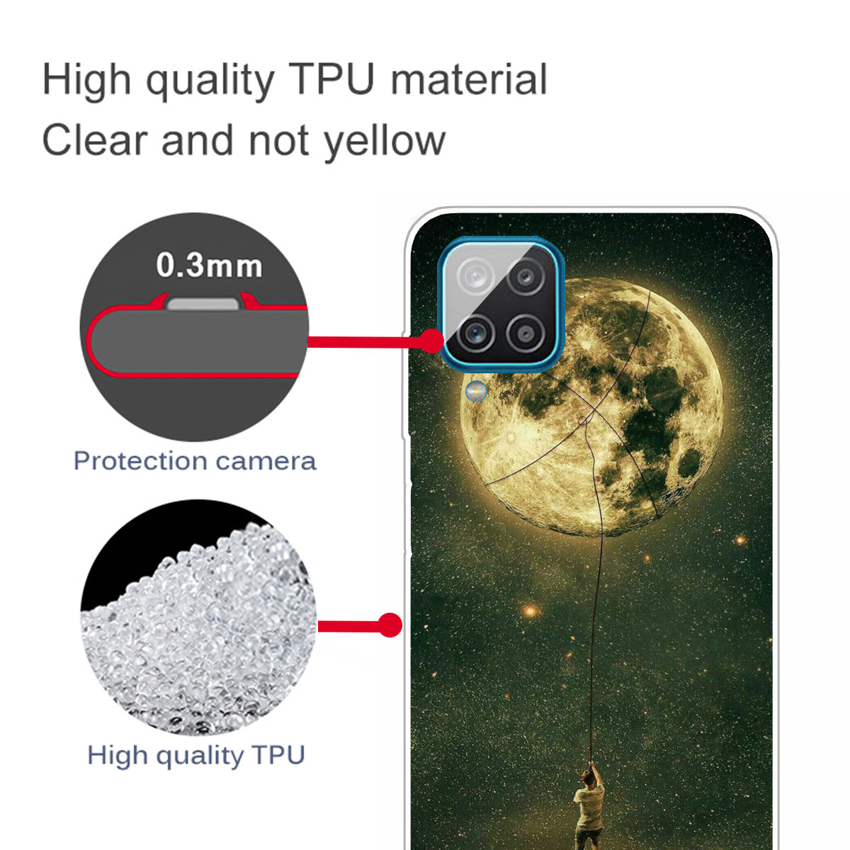 For Samsung Galaxy A12 Phone Case Pattern Printing Flexible Non-slip Protective Phone Cover