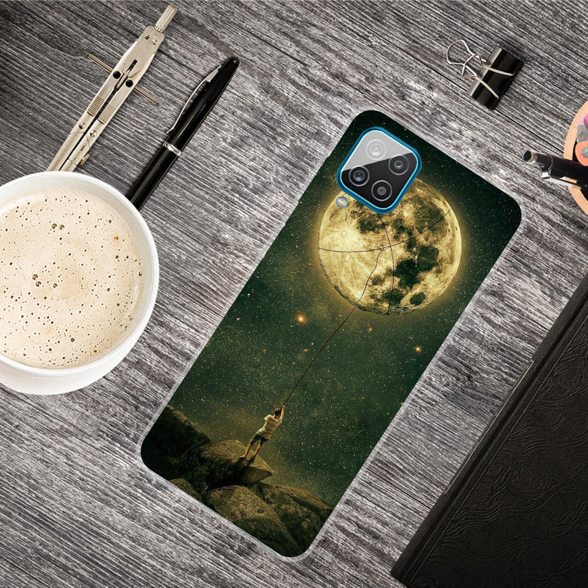 For Samsung Galaxy A12 Phone Case Pattern Printing Flexible Non-slip Protective Phone Cover