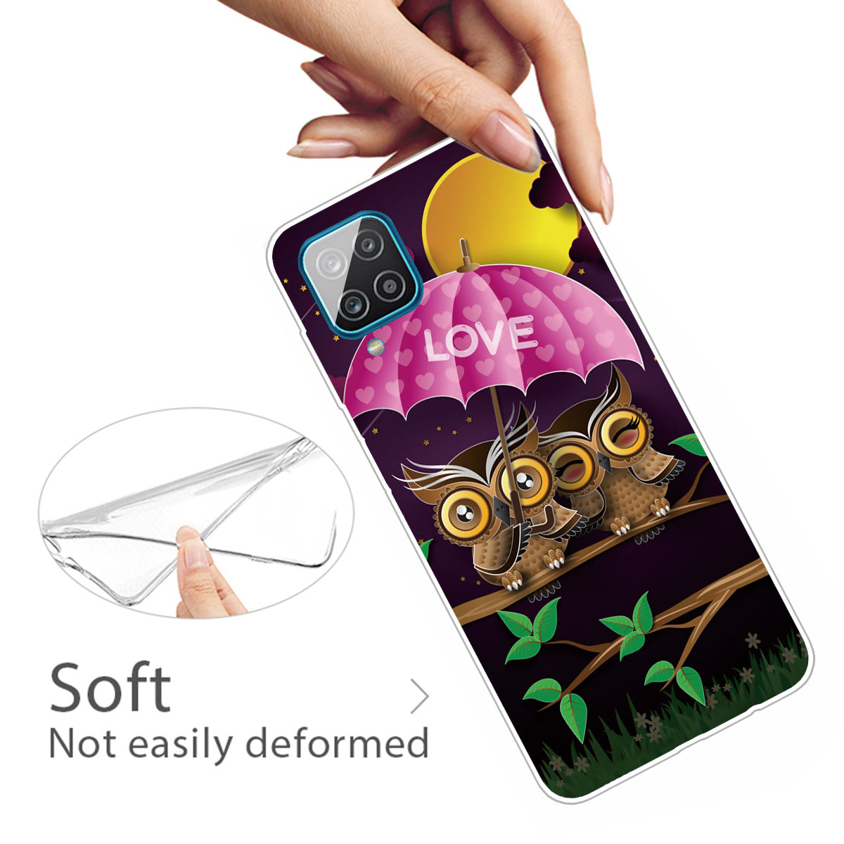 For Samsung Galaxy A12 Phone Case Pattern Printing Flexible Non-slip Protective Phone Cover