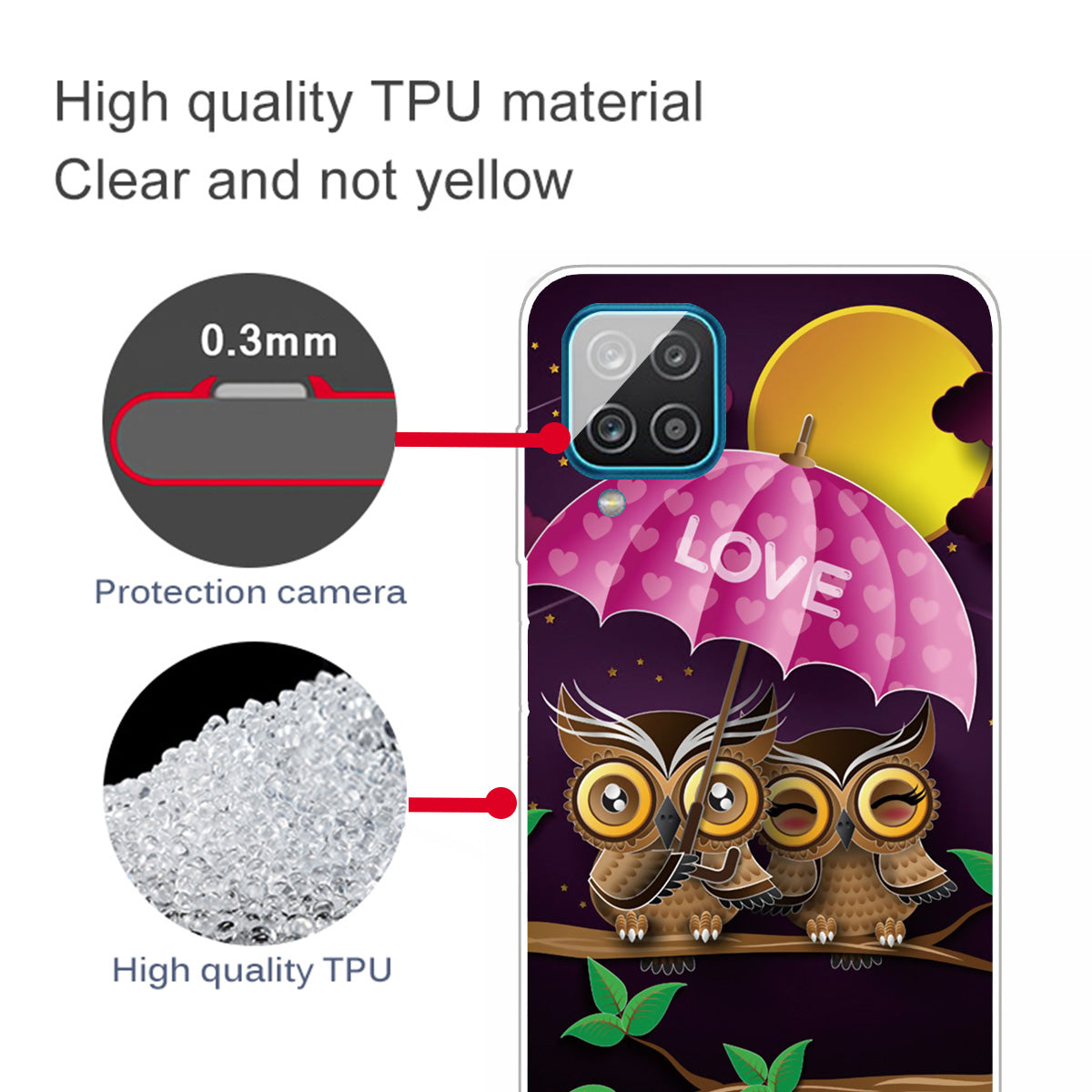 For Samsung Galaxy A12 Phone Case Pattern Printing Flexible Non-slip Protective Phone Cover
