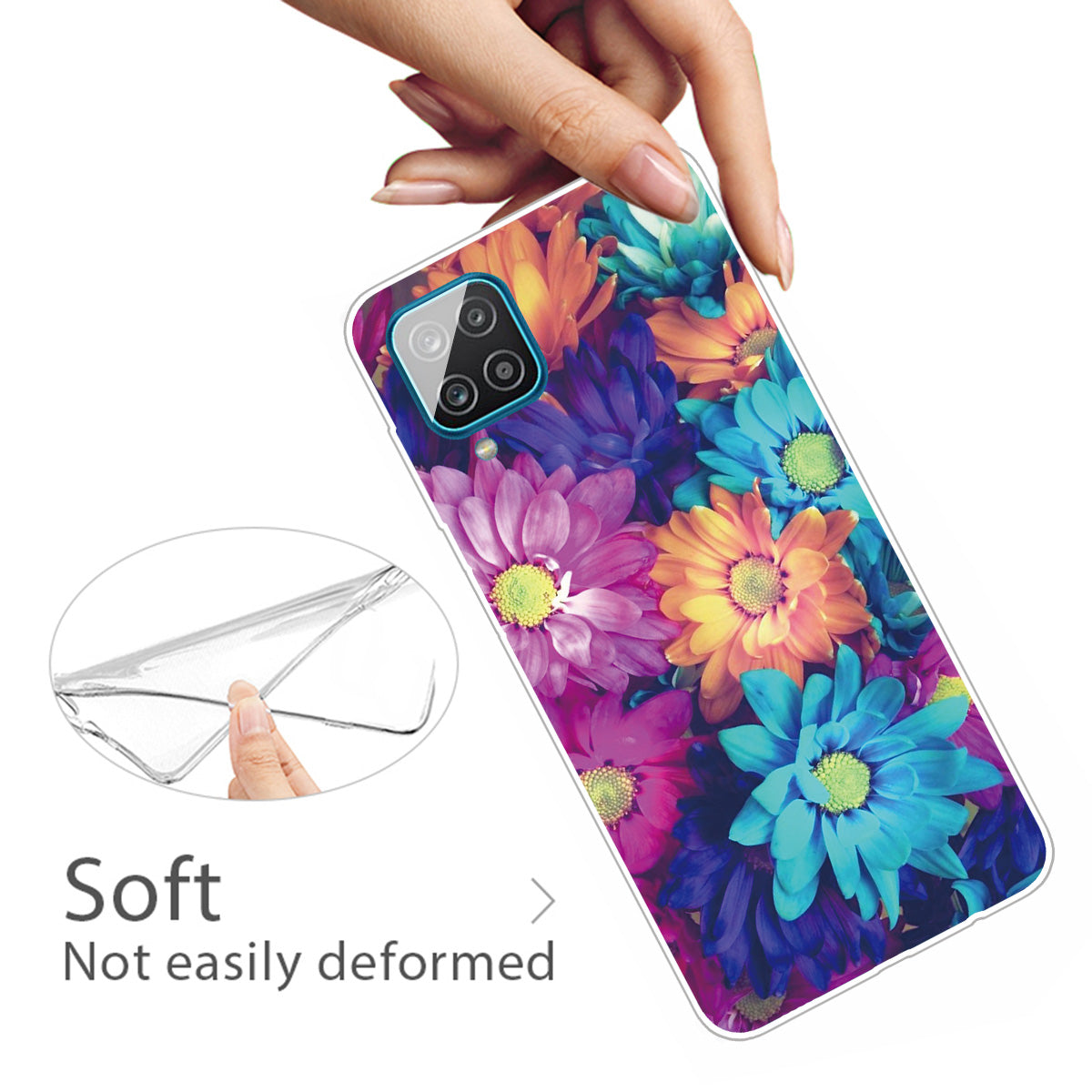 For Samsung Galaxy A12 Phone Case Pattern Printing Flexible Non-slip Protective Phone Cover