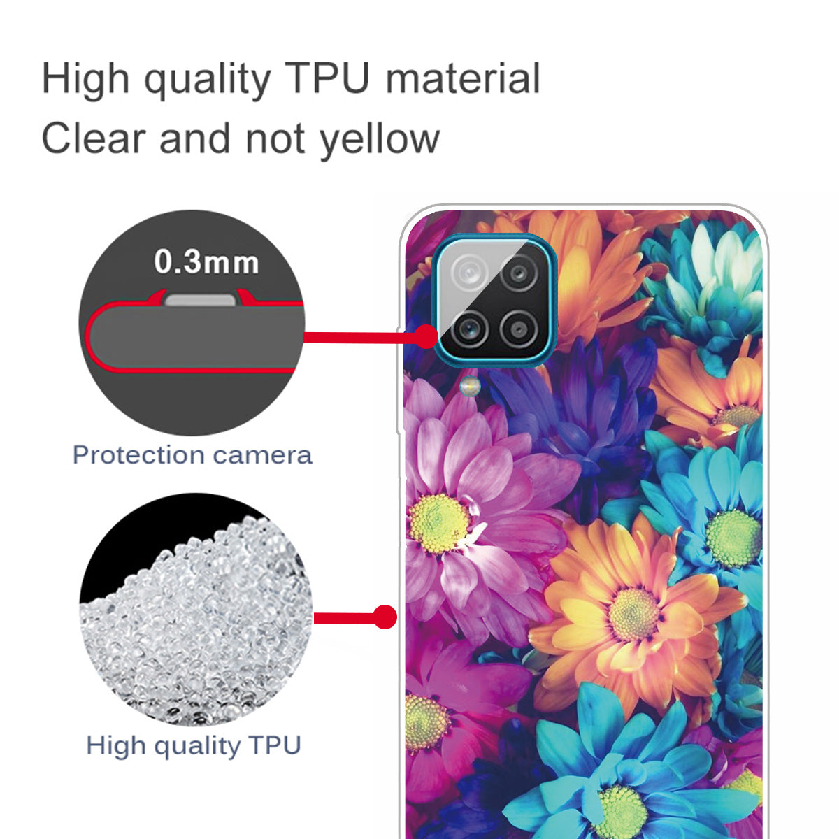 For Samsung Galaxy A12 Phone Case Pattern Printing Flexible Non-slip Protective Phone Cover