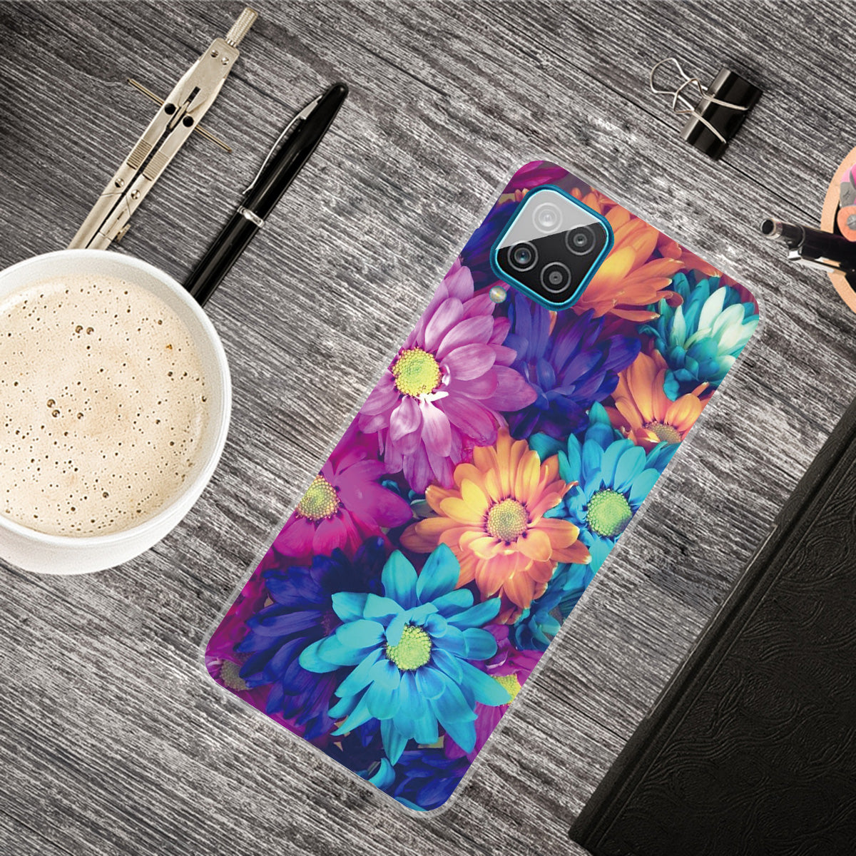 For Samsung Galaxy A12 Phone Case Pattern Printing Flexible Non-slip Protective Phone Cover