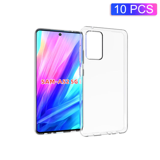 10Pcs/Pack Watermark Resistant Phone Protector Shell for Samsung Galaxy A52 4G/5G / A52s 5G Flexible TPU Cover Case