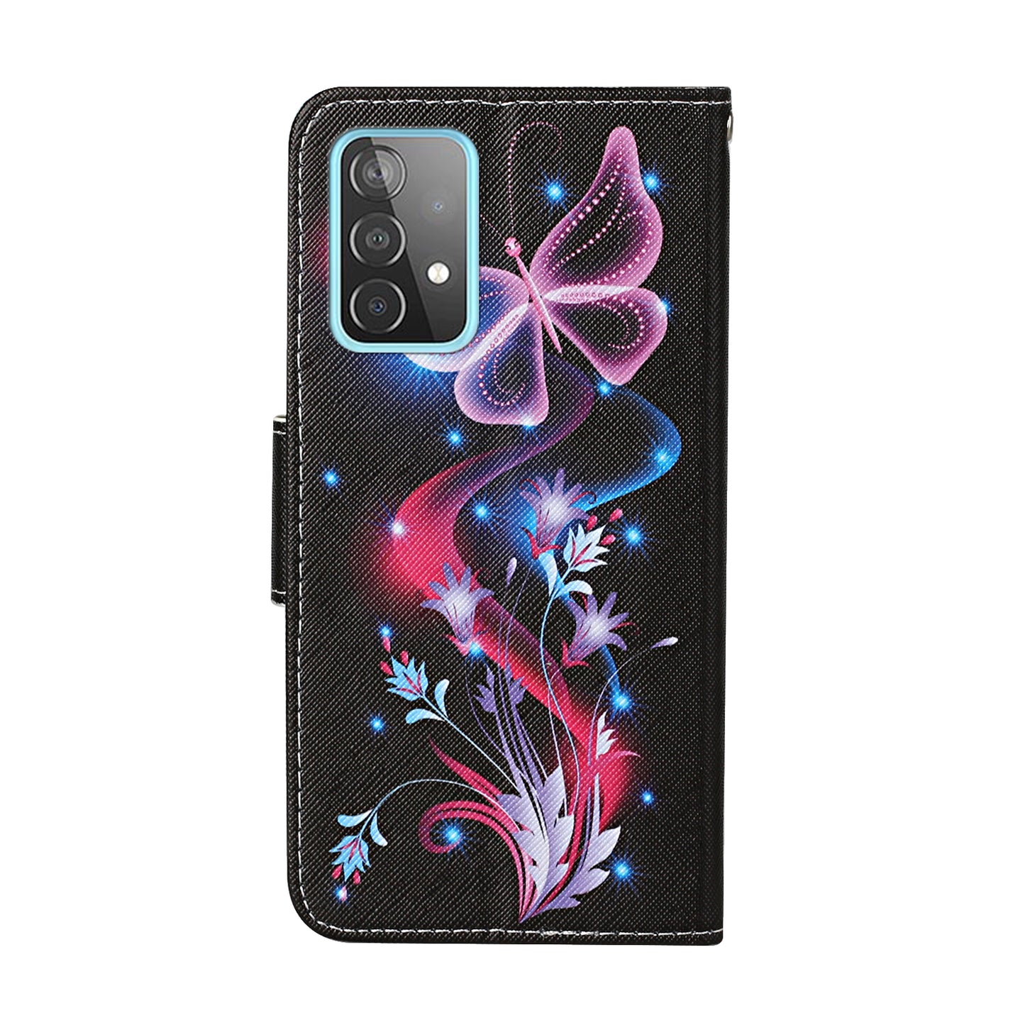 Pattern Printing TPU + PU Leather Wallet Stand Phone Case with Lanyard for Samsung Galaxy A52 4G/5G / A52s 5G