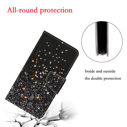 Pattern Printing TPU + PU Leather Wallet Stand Phone Case with Lanyard for Samsung Galaxy A52 4G/5G / A52s 5G