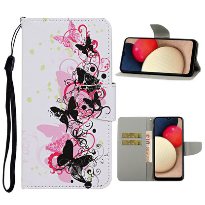 Pattern Printing TPU + PU Leather Wallet Stand Phone Case with Lanyard for Samsung Galaxy A52 4G/5G / A52s 5G
