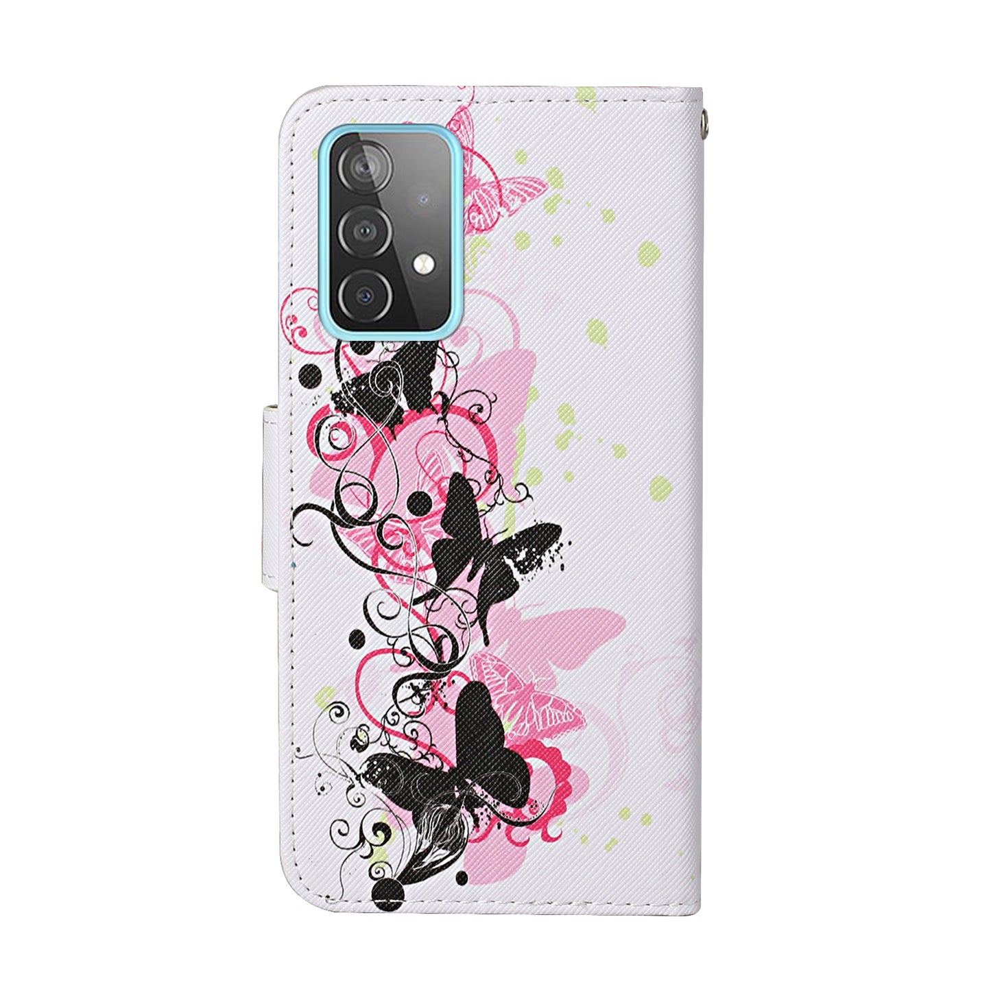 Pattern Printing TPU + PU Leather Wallet Stand Phone Case with Lanyard for Samsung Galaxy A52 4G/5G / A52s 5G