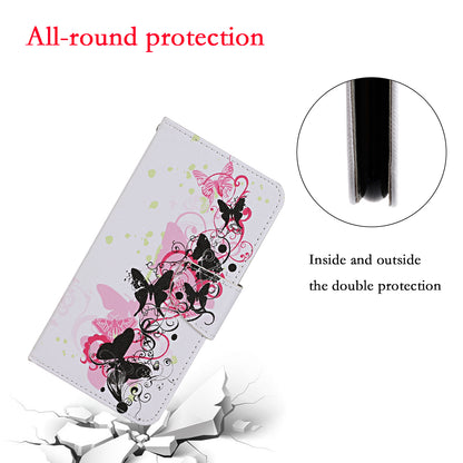 Pattern Printing TPU + PU Leather Wallet Stand Phone Case with Lanyard for Samsung Galaxy A52 4G/5G / A52s 5G