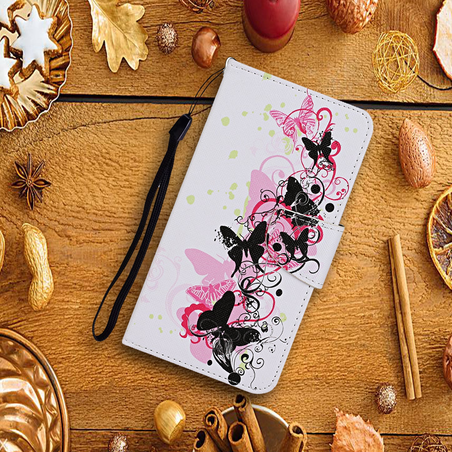 Pattern Printing TPU + PU Leather Wallet Stand Phone Case with Lanyard for Samsung Galaxy A52 4G/5G / A52s 5G