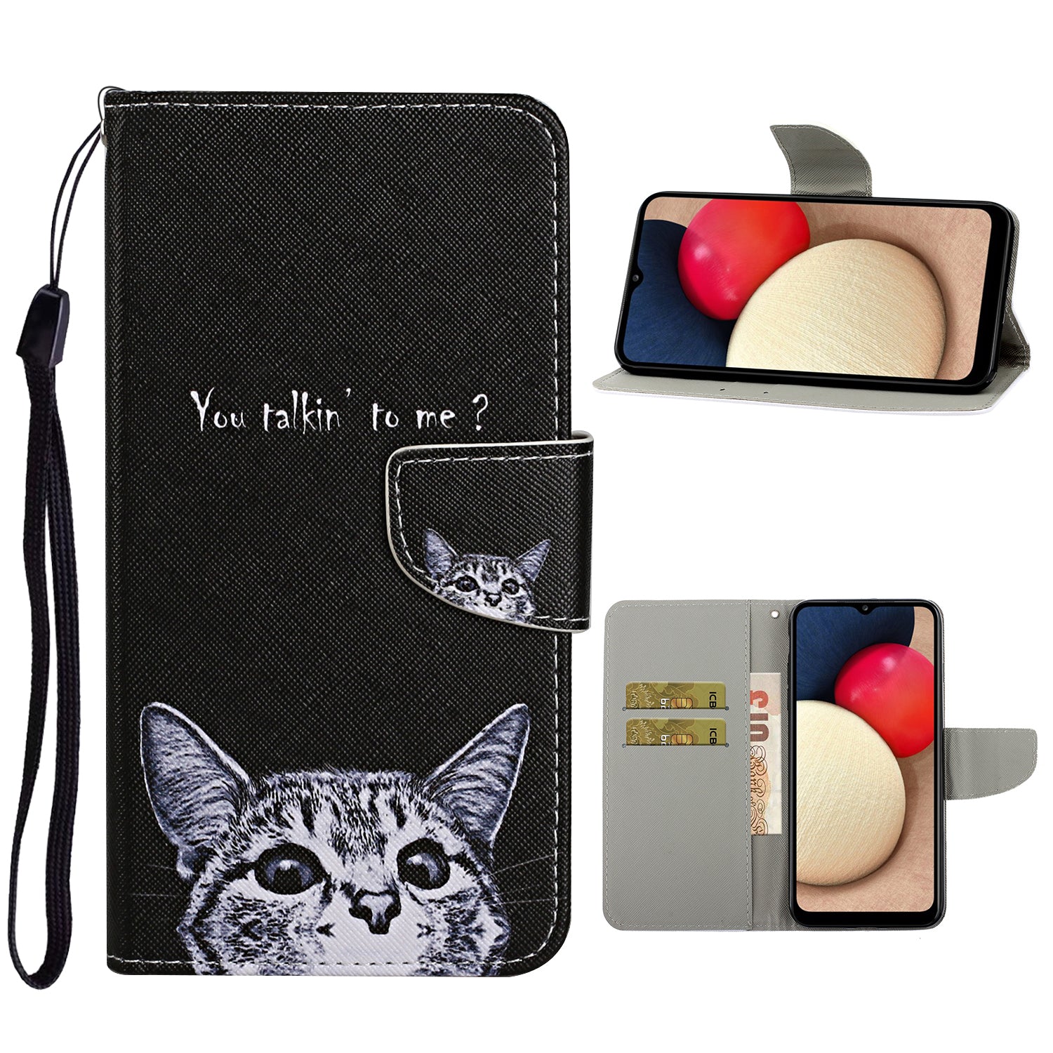 Pattern Printing TPU + PU Leather Wallet Stand Phone Case with Lanyard for Samsung Galaxy A52 4G/5G / A52s 5G