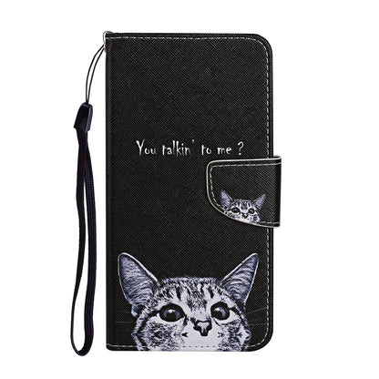 Pattern Printing TPU + PU Leather Wallet Stand Phone Case with Lanyard for Samsung Galaxy A52 4G/5G / A52s 5G