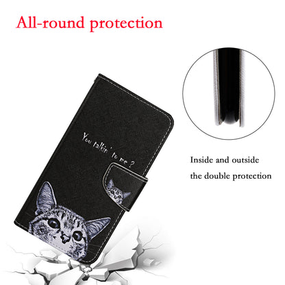 Pattern Printing TPU + PU Leather Wallet Stand Phone Case with Lanyard for Samsung Galaxy A52 4G/5G / A52s 5G