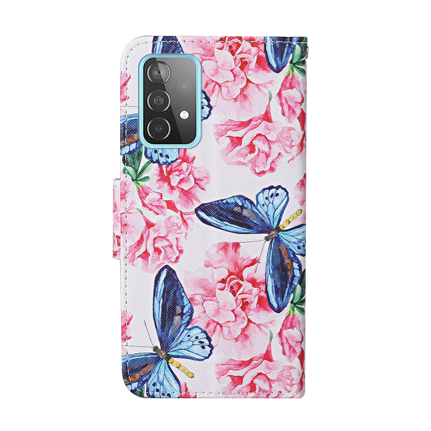 Pattern Printing TPU + PU Leather Wallet Stand Phone Case with Lanyard for Samsung Galaxy A52 4G/5G / A52s 5G