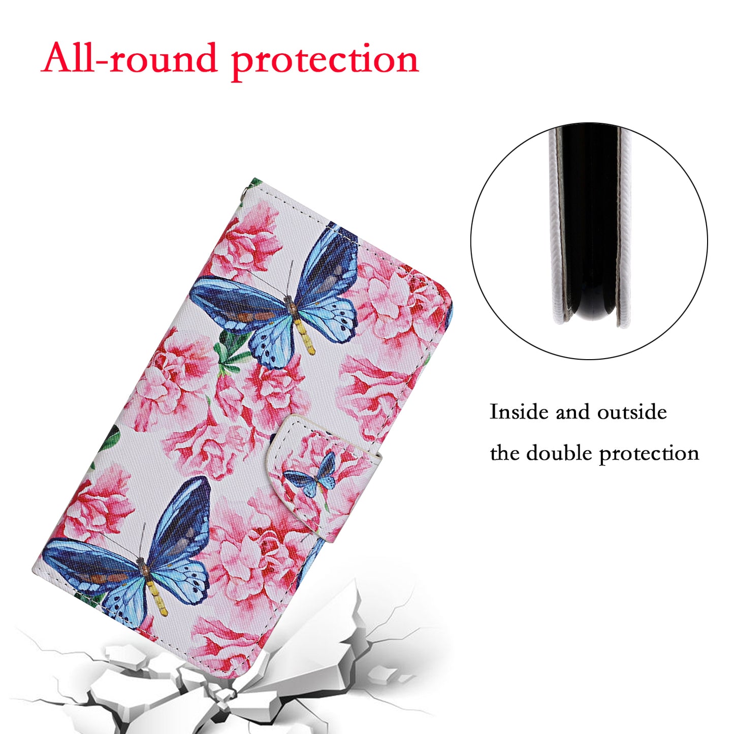 Pattern Printing TPU + PU Leather Wallet Stand Phone Case with Lanyard for Samsung Galaxy A52 4G/5G / A52s 5G