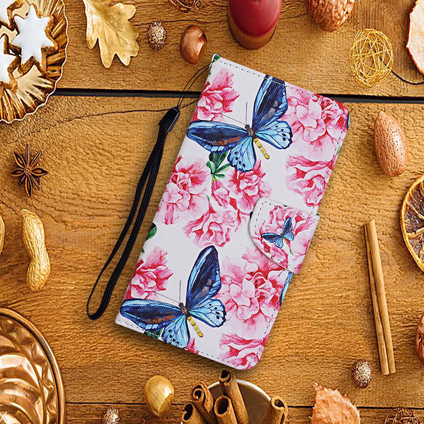 Pattern Printing TPU + PU Leather Wallet Stand Phone Case with Lanyard for Samsung Galaxy A52 4G/5G / A52s 5G