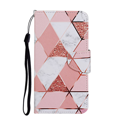 Pattern Printing TPU + PU Leather Wallet Stand Phone Case with Lanyard for Samsung Galaxy A52 4G/5G / A52s 5G