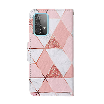 Pattern Printing TPU + PU Leather Wallet Stand Phone Case with Lanyard for Samsung Galaxy A52 4G/5G / A52s 5G