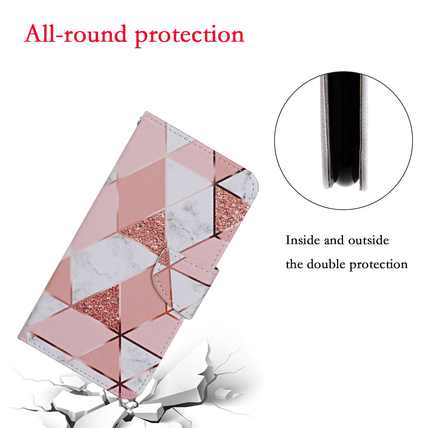 Pattern Printing TPU + PU Leather Wallet Stand Phone Case with Lanyard for Samsung Galaxy A52 4G/5G / A52s 5G