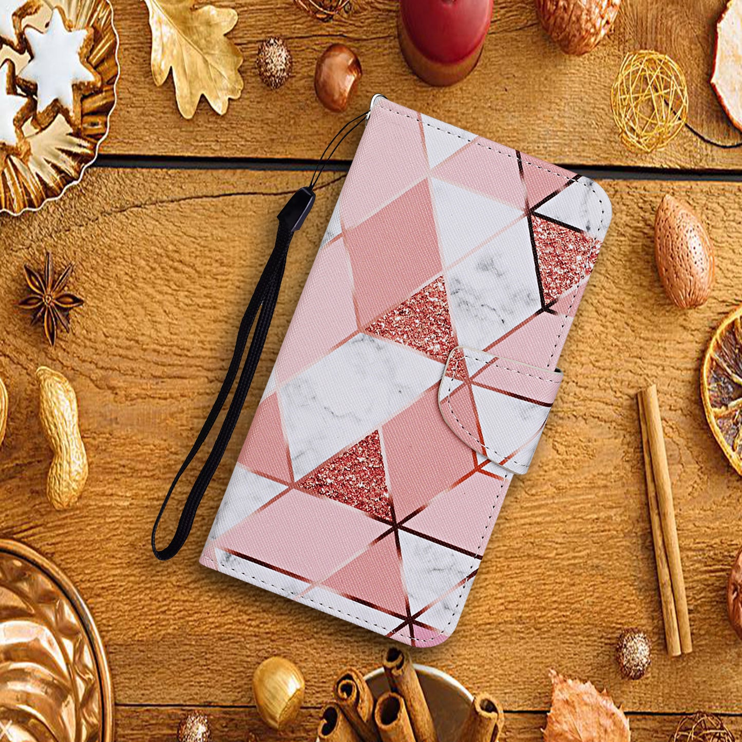 Pattern Printing TPU + PU Leather Wallet Stand Phone Case with Lanyard for Samsung Galaxy A52 4G/5G / A52s 5G