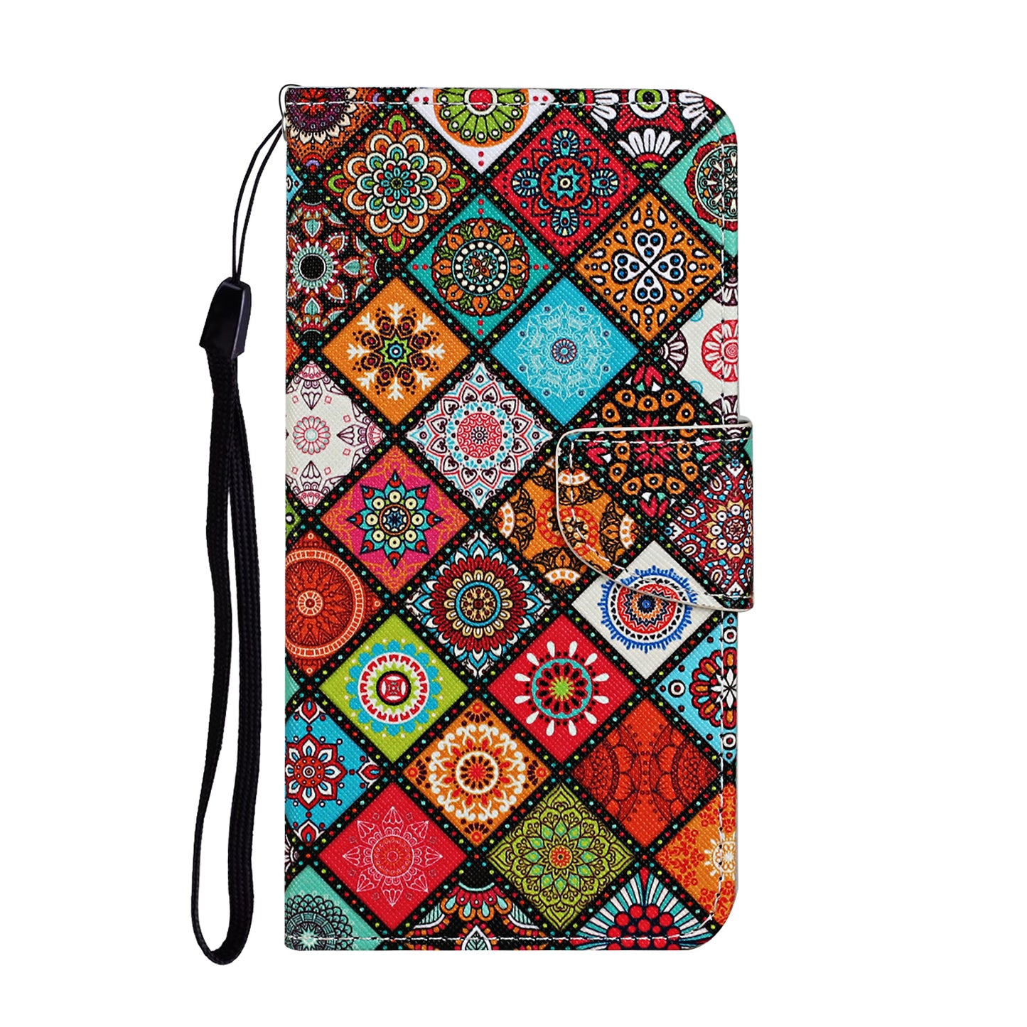 Pattern Printing TPU + PU Leather Wallet Stand Phone Case with Lanyard for Samsung Galaxy A52 4G/5G / A52s 5G