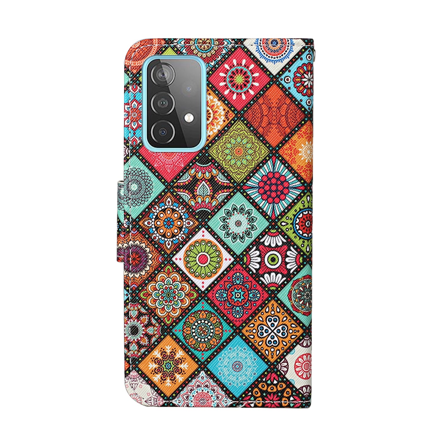 Pattern Printing TPU + PU Leather Wallet Stand Phone Case with Lanyard for Samsung Galaxy A52 4G/5G / A52s 5G