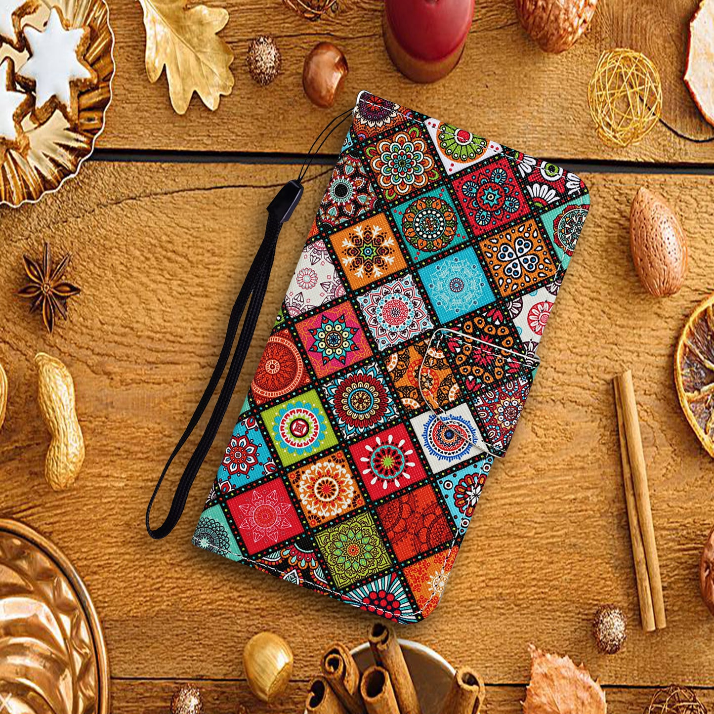 Pattern Printing TPU + PU Leather Wallet Stand Phone Case with Lanyard for Samsung Galaxy A52 4G/5G / A52s 5G